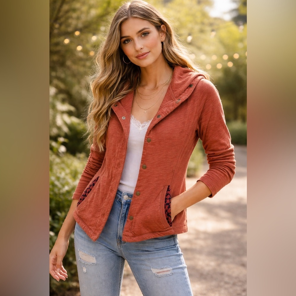 Anthropologie SATURDAY SUNDAY Tavi Moto Jacket Size Small  in Rust (#5)